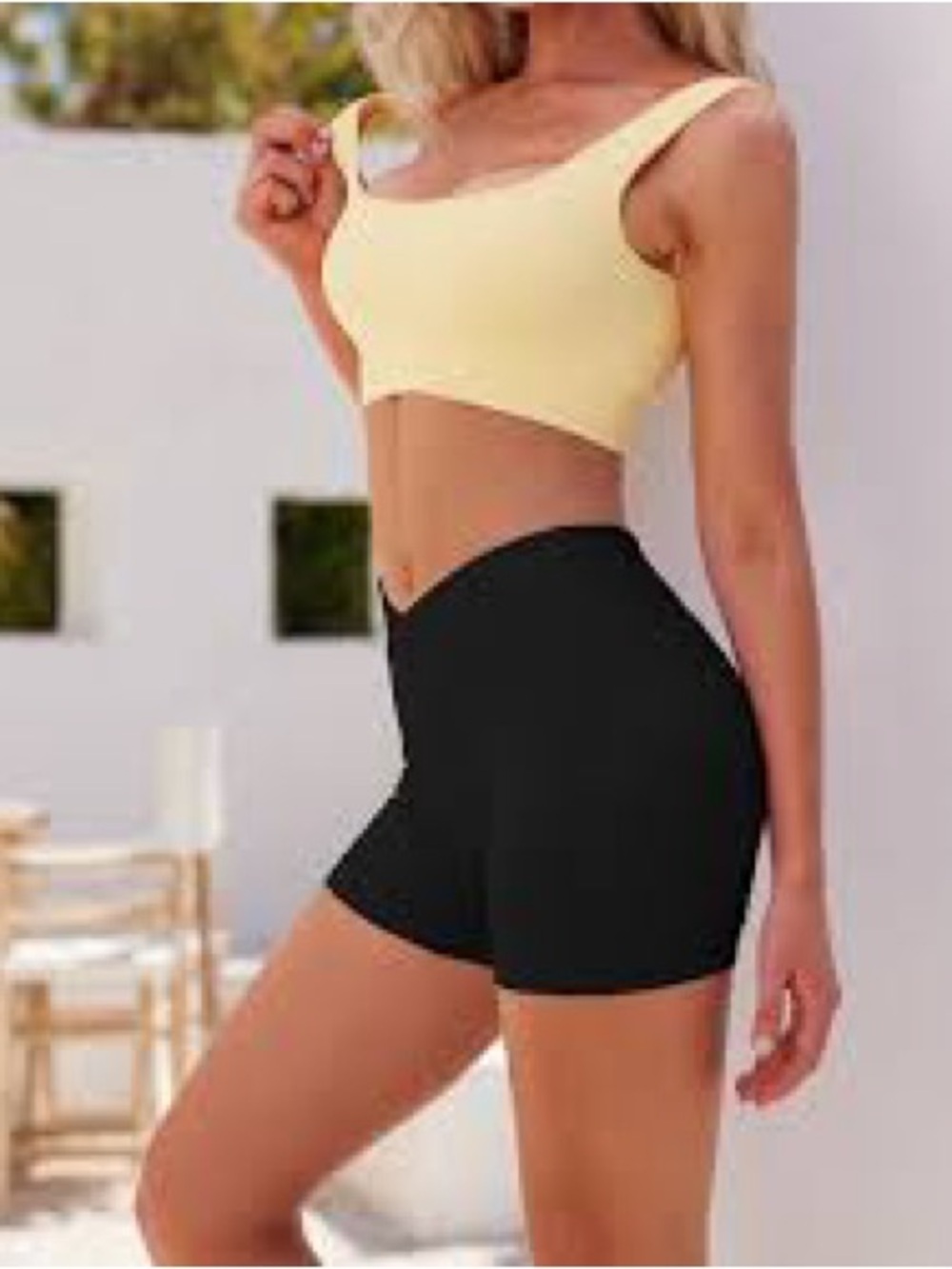 High-Rise Black Athletic Bike Shorts for Women